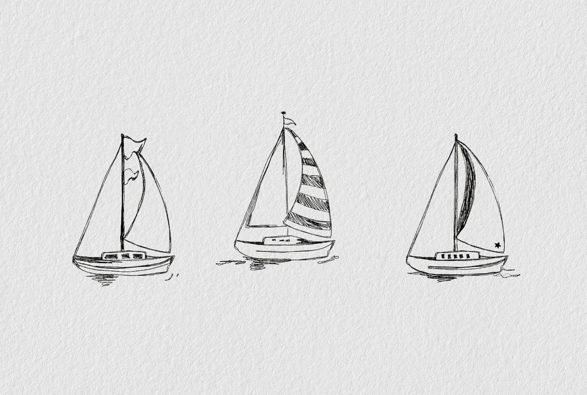 Three Sailboats Print