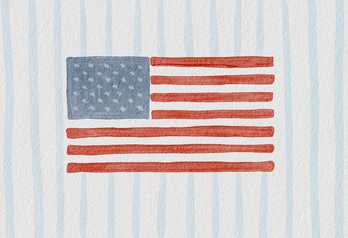Striped American Flag Print