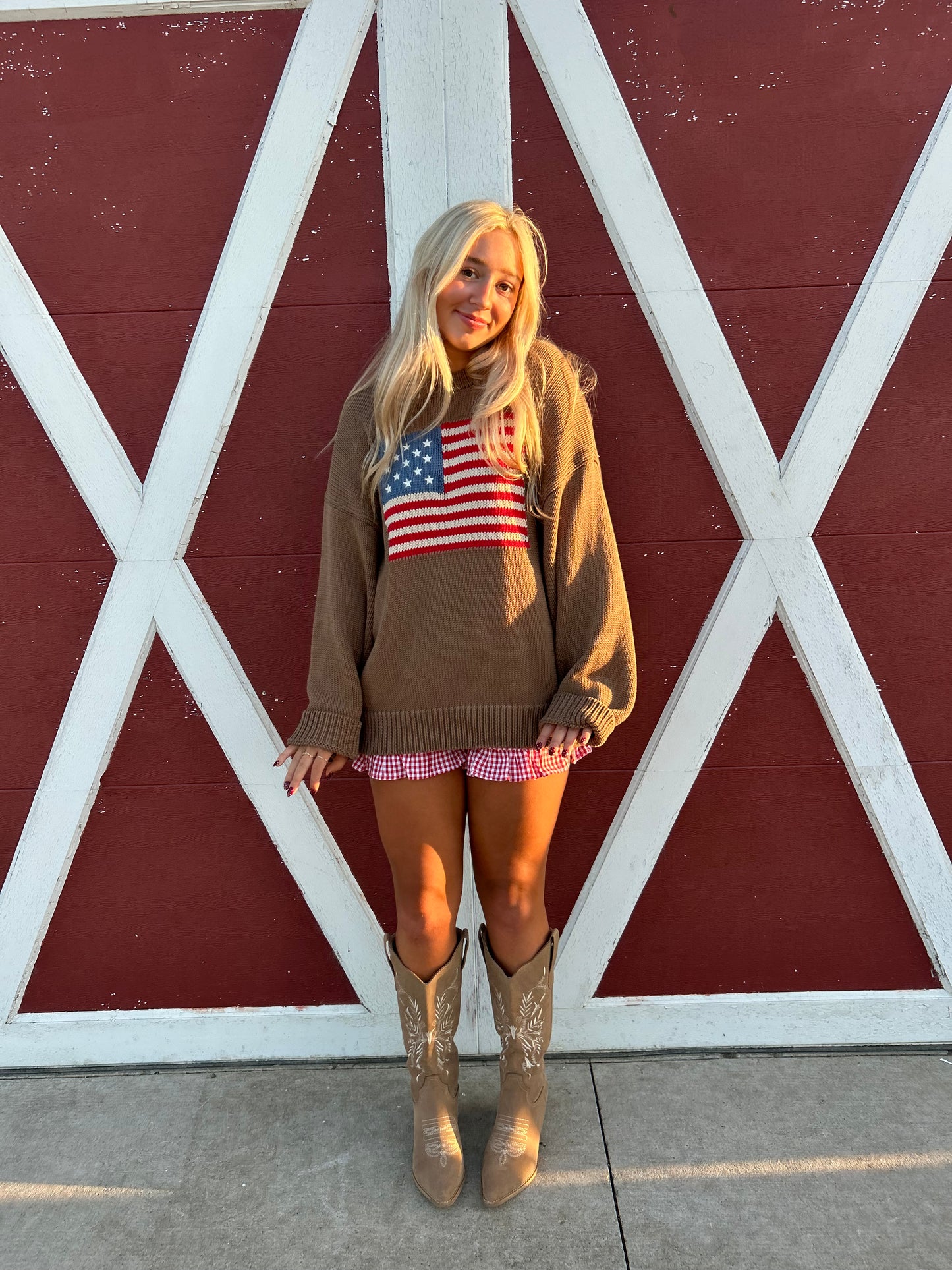 Knit American Flag Sweater