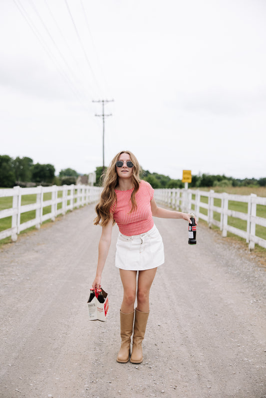 Ellie Gingham Tee