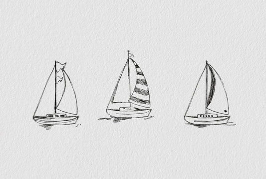 Three Sailboats Print