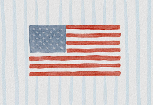 Striped American Flag Print