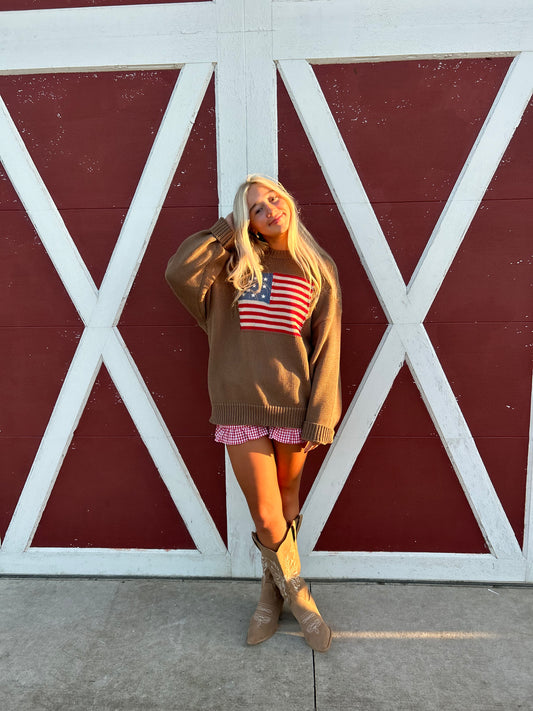 Knit American Flag Sweater
