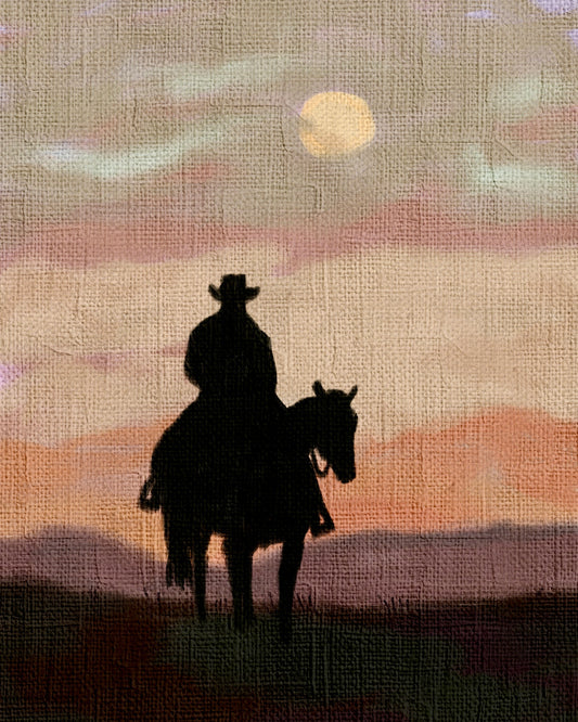 Sunset Cowboy Print