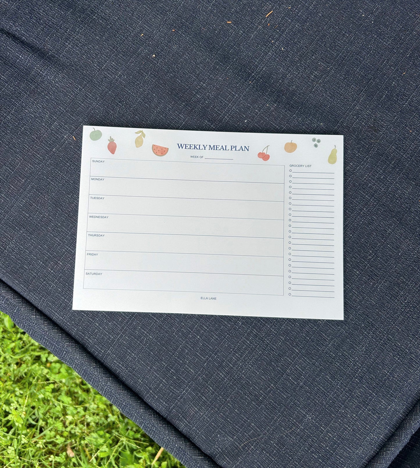 Weekly Meal Plan Note Pad