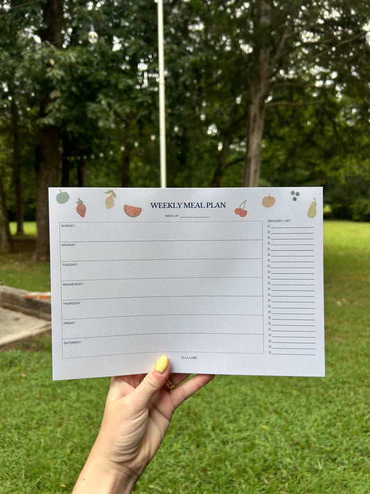 Weekly Meal Plan Note Pad