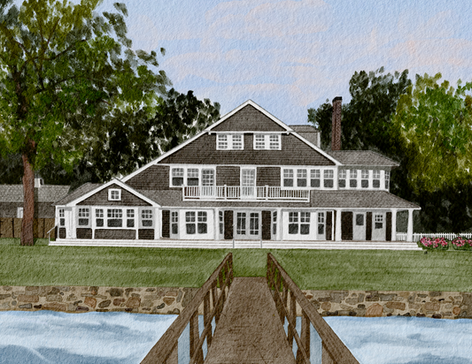 Custom Home with Landscape Print