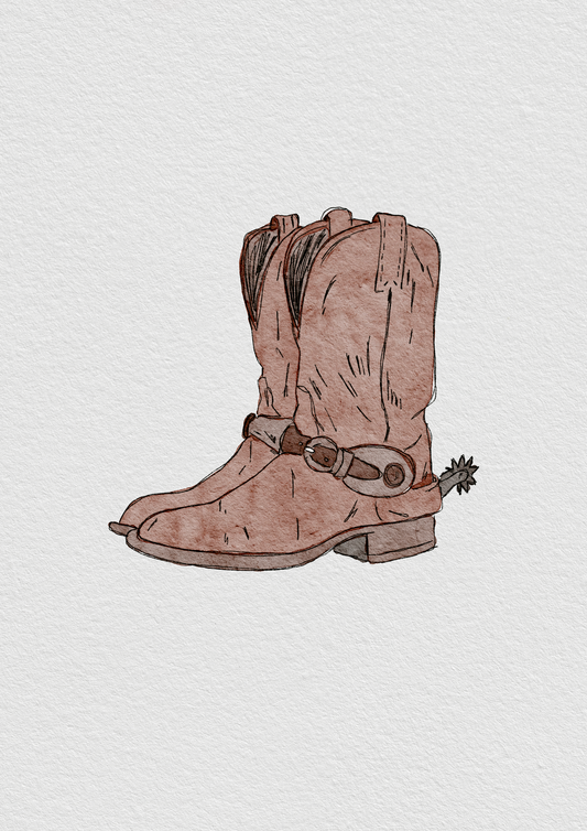 Red boots print